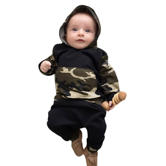 Boy clothes Camouflage Toddler Kids T-shirt Tops Pants Outfit Set