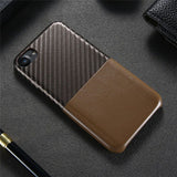 Real Carbon Fiber & Leather Phone Case for iPhone