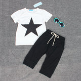 Baby Boy Casual Pentagram Printed T-shirt + Pants 2pcs set