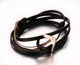 Free Anchor Bracelet Leather Gold