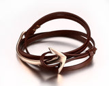 Free Anchor Bracelet Leather Gold