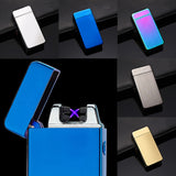 USB Electric Dual Arc Metal Flameless Torch Rechargeable Windproof Lighter