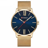 Quartz Watch Men's Gold Casual Business Stainless Steel