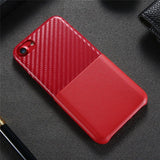 Real Carbon Fiber & Leather Phone Case for iPhone