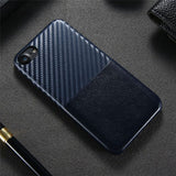 Real Carbon Fiber & Leather Phone Case for iPhone